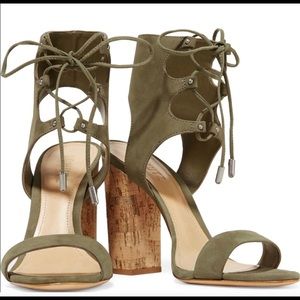 Schutz nubuck lace up sandals NEW size 10